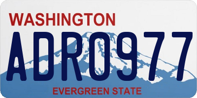 WA license plate ADR0977