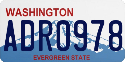 WA license plate ADR0978