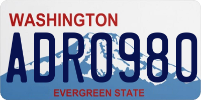 WA license plate ADR0980