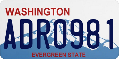 WA license plate ADR0981