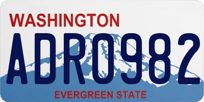 WA license plate ADR0982