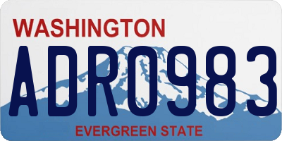 WA license plate ADR0983