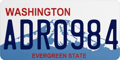 WA license plate ADR0984