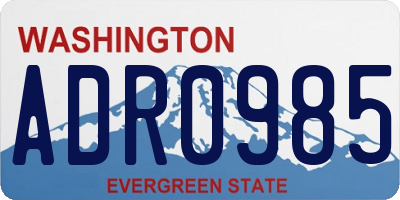 WA license plate ADR0985