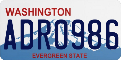 WA license plate ADR0986