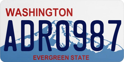 WA license plate ADR0987