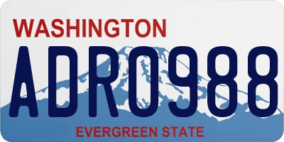 WA license plate ADR0988