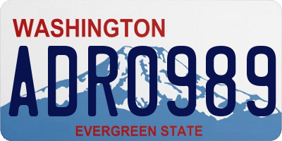 WA license plate ADR0989