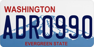 WA license plate ADR0990
