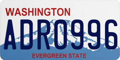WA license plate ADR0996