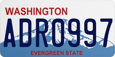 WA license plate ADR0997