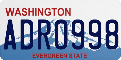 WA license plate ADR0998