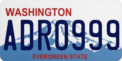 WA license plate ADR0999