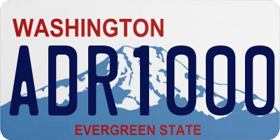 WA license plate ADR1000