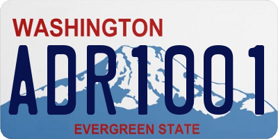 WA license plate ADR1001