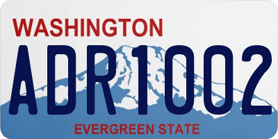 WA license plate ADR1002