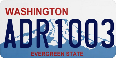 WA license plate ADR1003