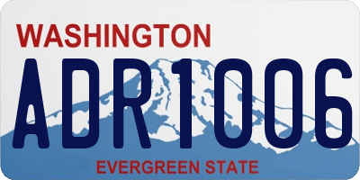 WA license plate ADR1006