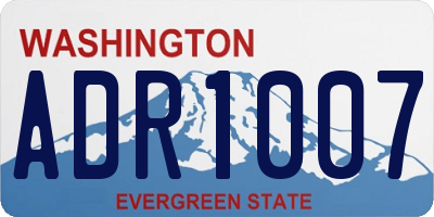 WA license plate ADR1007