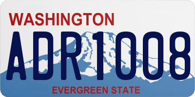 WA license plate ADR1008