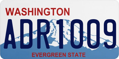 WA license plate ADR1009