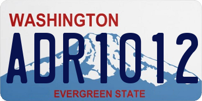 WA license plate ADR1012