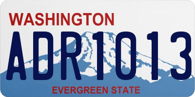 WA license plate ADR1013