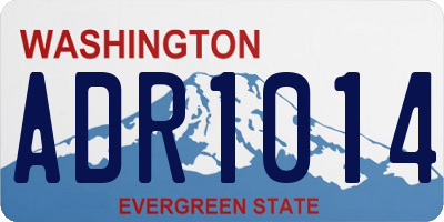 WA license plate ADR1014
