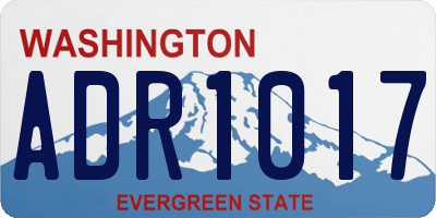 WA license plate ADR1017