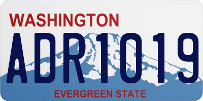 WA license plate ADR1019