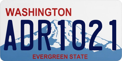 WA license plate ADR1021
