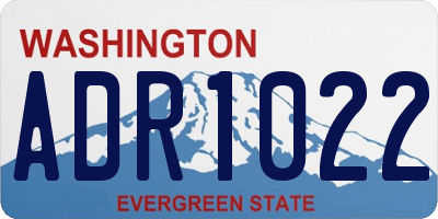 WA license plate ADR1022