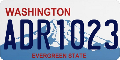 WA license plate ADR1023