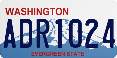 WA license plate ADR1024