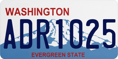 WA license plate ADR1025