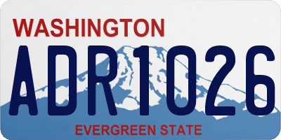 WA license plate ADR1026