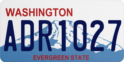 WA license plate ADR1027