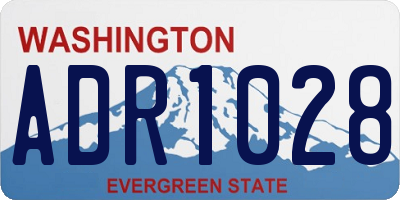 WA license plate ADR1028