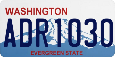 WA license plate ADR1030