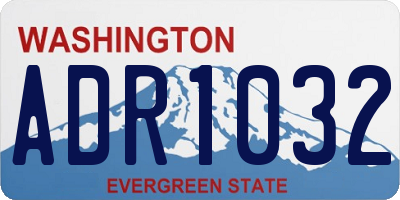 WA license plate ADR1032