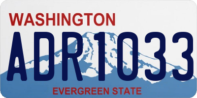 WA license plate ADR1033