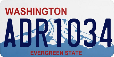 WA license plate ADR1034