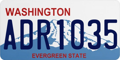 WA license plate ADR1035