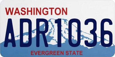 WA license plate ADR1036