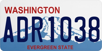 WA license plate ADR1038