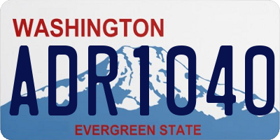 WA license plate ADR1040