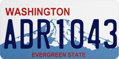 WA license plate ADR1043