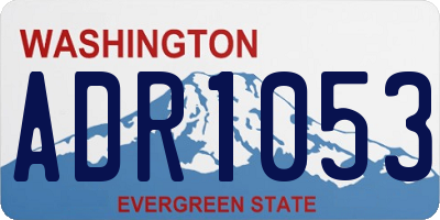 WA license plate ADR1053