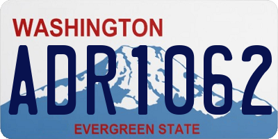 WA license plate ADR1062