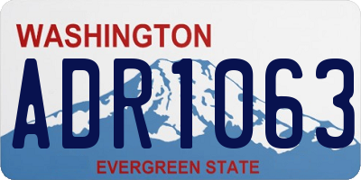 WA license plate ADR1063